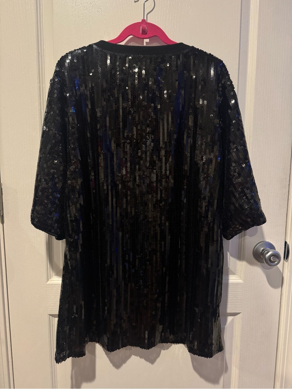 Fashion Nova Black Sequin "Tis My Birthday" Tee Dress - Picture 2 of 5